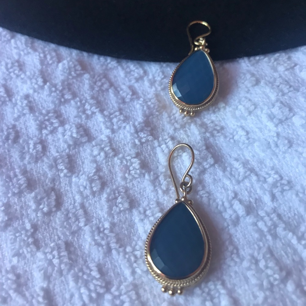Anna Beck Gold and Blue Quartz Earrings